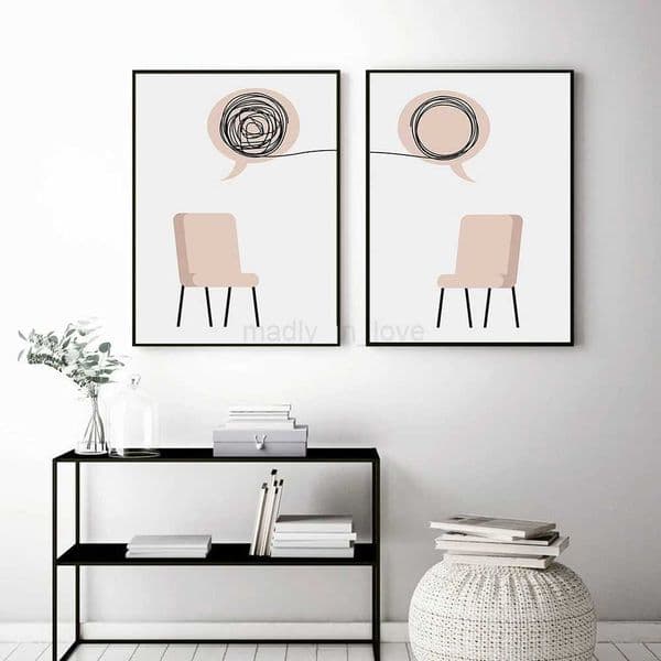 Psychologist Poster Therapy Consultant Therapist School Counselor Office Wall Art Canvas Painting and Printmaking Home DecorM240722