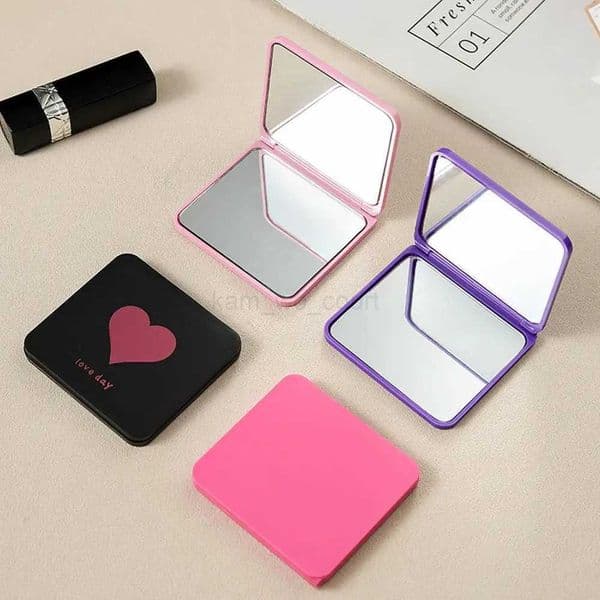 Portable Vanity Mirror Foldable Mini Square Makeup Mirror Cosmetic Pocket Mirror Color Double-sided Solid Compact L6H8M240722