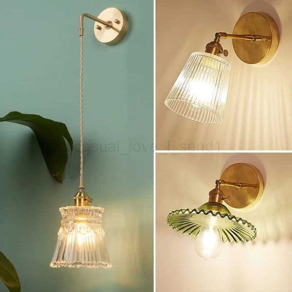 Nordic Glass Wall Lamp Beside Bedroom Bathroom Mirror Light American Style LED Wall Sconces Vintage Edison Lighting LuminaireCL240722