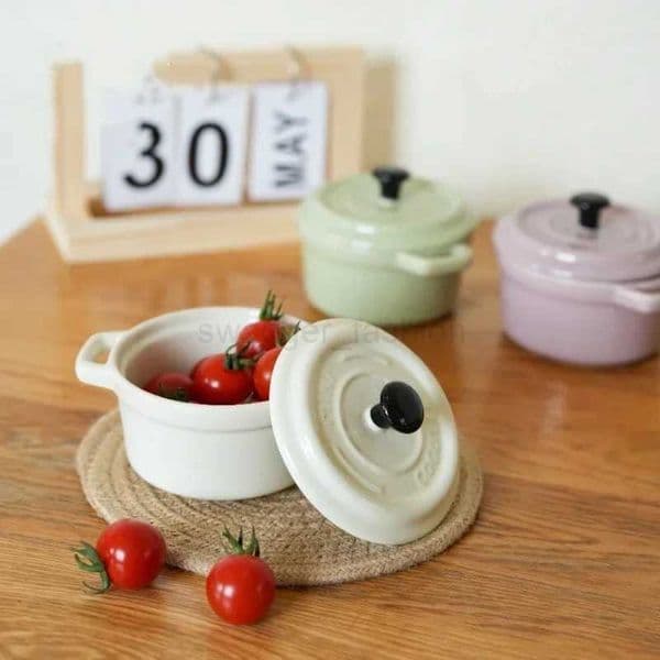 200ML Ceramic Breakfast Bowl Ramekins with Lids Oven Safe Creme BruleeMini Casserole Souffle Cover Handle for French Onion SoupB270723