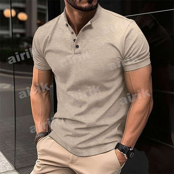 Fashion men's polo lapel top designer multi-color Asian size s-3xl