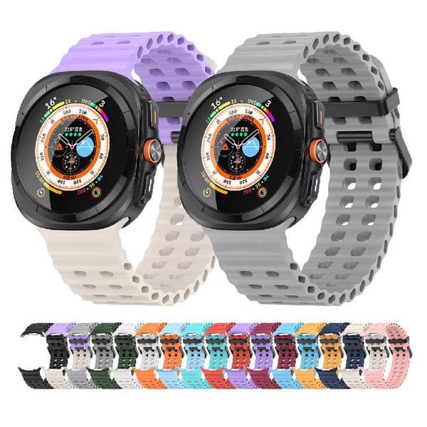 Ocean Silicone Strap For Samsung Galaxy Watch 7 Ultra 47mm Wristband Bracelet For Samsung Watch Breathable Strap Sport Silicone Soft Band