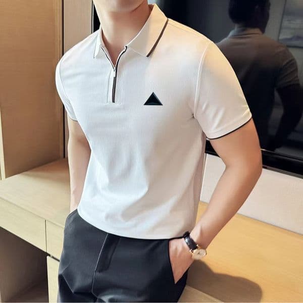 Mens Polos Mens Clothing designer T-shirt Tees t shirts Summer Slim Fit Sports Breathable Sweat-absorbing Black Top Fashion Mens Tees Polos