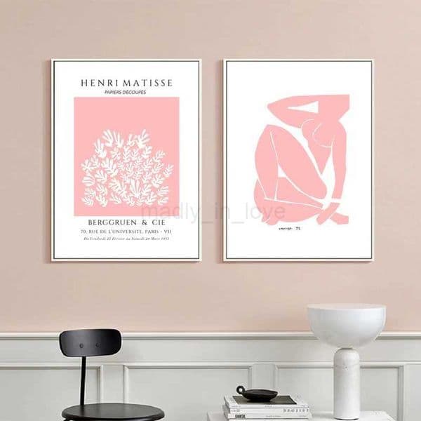 Matisse Abstract Painting Pink Prints Matisse Exhibition Poster Gallery Wall Art Canvas Painting Pictures Living Room Home DecorM240722