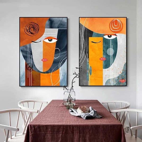 Modern Abstract Face Geometric Canvas Painting Nordic Posters and Prints Wall Pictures for Living Room Home Decoration PaintingsM240722