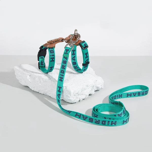 Cat Harnesses Suspenders Set Comfortable Reflective I-font Structure Anti-Break Adjustable Cat Leash 240722