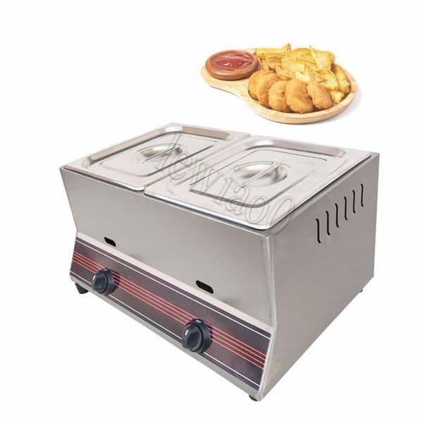 Commercial Gas Fryer Energy Saving Double Cylinder Deep Fryer Stainless Steel French Fries