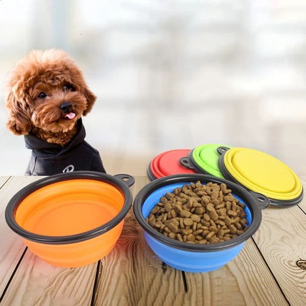 350/1000ml Large Collapsible Dog Pet Folding Silicone Bowl Outdoor Travel Portable Puppy Food Container Feeder Dish Bowl 240722