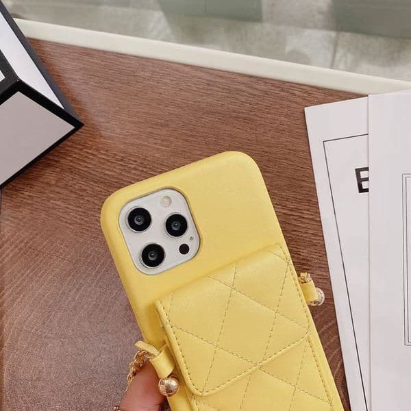 2026 new Designer Phone Case For Apple Iphone 17 16 Pro Max perfume 15 Plus 14 13 12 11 Luxury Leather Chains Strap Wallet