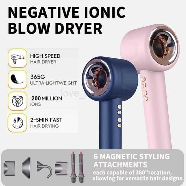 Super Hair Dryer 220V Leafless Hair Dryer Personal Hair Care Styling Negative Ion Tool Constant Anion Electric Hair DryersM240723