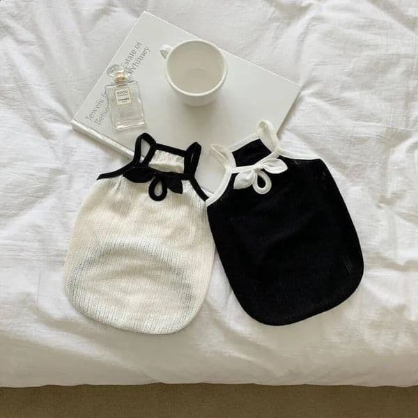 Fashion Black White Summer Thin Pet Dog Clothes Vest Cat Teddy Terrier Small Dog Pet Clothing Breathable Suspender Puppy Skirt 240722