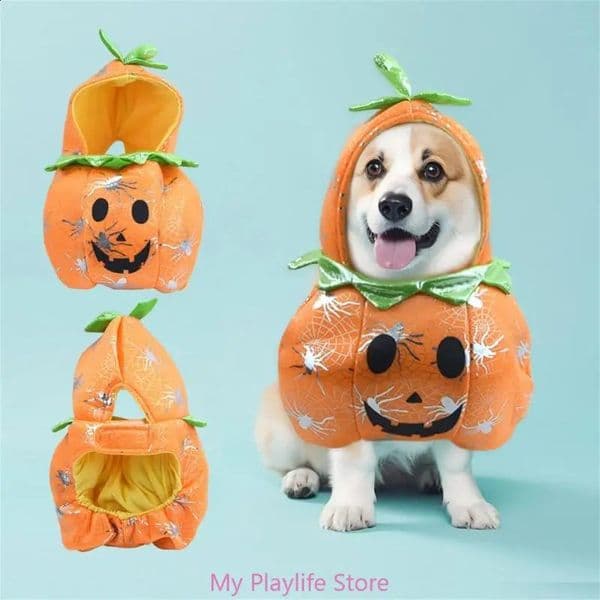 Halloween Pet Costume Pumpkin Dogs Jumpsuit Puppy Pet Clothing for Christmas Party Outdoor Walking Jumpsuit Winter 240723