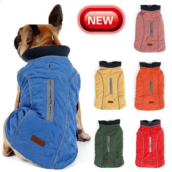 High Quality Dog clothes Quilted Coat Pet Warm Jacket Vest Big Retro Cozy Thick Clothing 6 Colors 240722