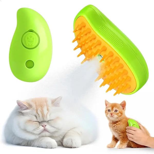 3 in 1 Dog Steamer Brush Electric Spray Cat Hair Comb Massage Pet Grooming Tangles and Loose Supplies Steamy 240722