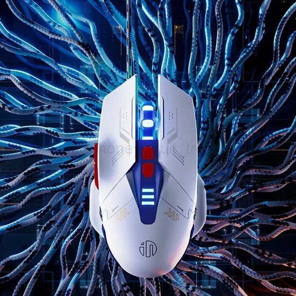 INPHIC W9 Wired Gaming Mouse Adjustable 4 Levels 8800DPI E-sports Macro Breathing Lighting Effect Ergonomics PUBG CF LOLM240725