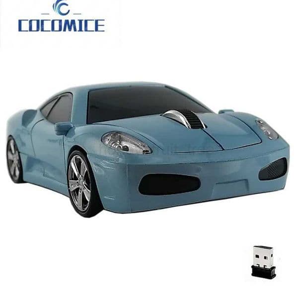 Racing Car Shaped Mouse USB Optical Wireless Mouse 1600DPI Mini 3D Computer Gaming Mice For PC Laptop Tablet Notebook GiftM240725