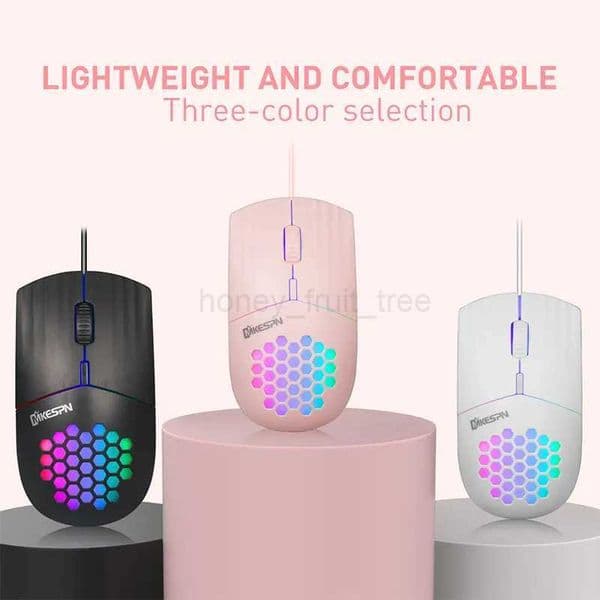 1600 DPI RGB Backlit Honeycomb Shell Mouse Wired RGB Gaming Mouse USB/Type C Mice For Computer iPad Tablet Macbook Air Laptop PCM240725