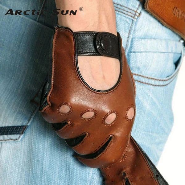 Real Leather Gloves Male Spring Autumn Lambskin Leisure Breathable Touchscreen Genuine Leather Sheepskin Mens Driving M023W 240713