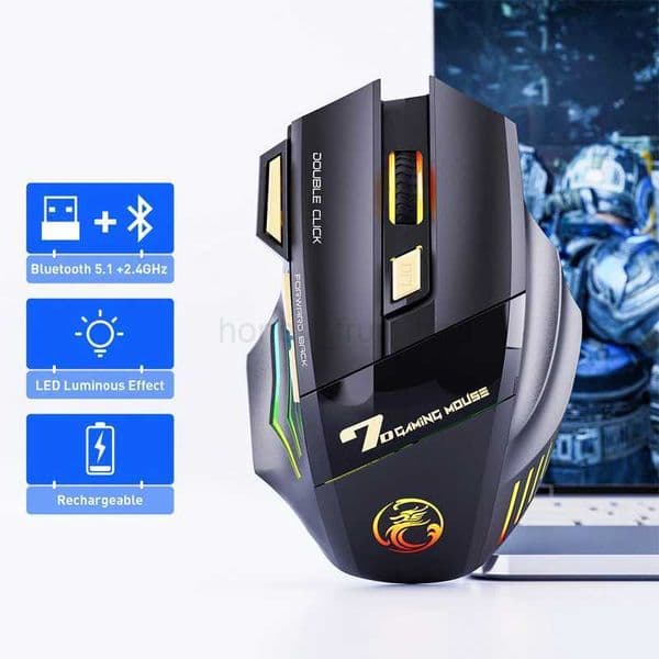 Rechargeable 2.4GHZ Wireless Mouse PC Gamer Mouse Computer Gaming Mouse Ergonomic Mause 3200 DPI Silent Mice For Laptop IpadM240725
