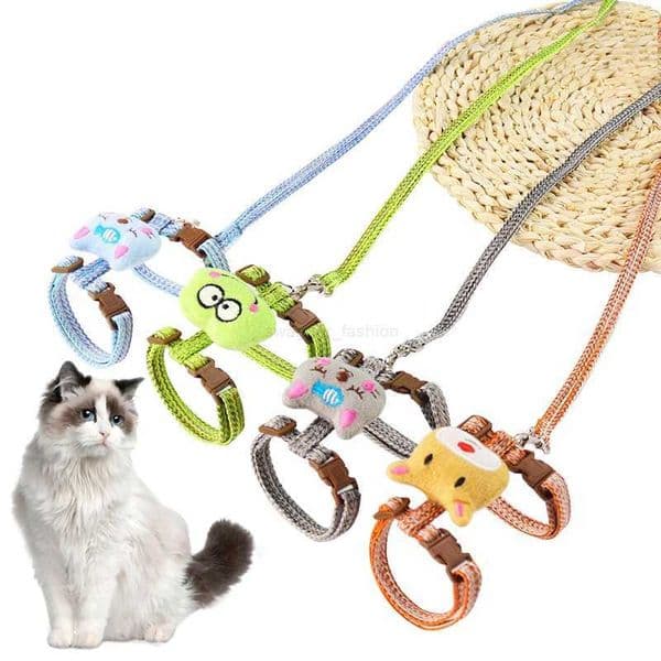 The new fashion cat harness four seasons universal pet chest harness set product is suitable for cat accessories traction ropeL240725L240725