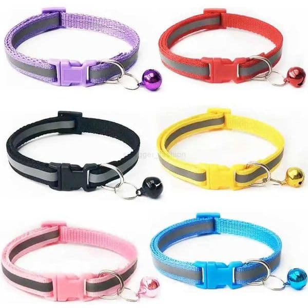 Nylon Pet Collar For Cat Dog Reflective Collar Anti-Lost Colorful Pet Supplies Adjustable Cat Collar Cat Necklace Pet ProductsL240725L240725