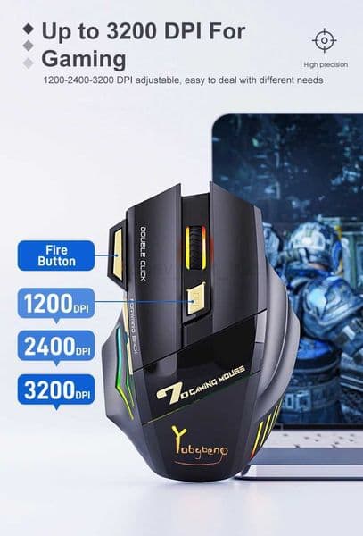 Rechargeable Wireless Mouse Gamer For Computer RGB Gaming Mouse Bluetooth USB Mouse Silent Ergonomic Mause For Laptop PC Mice Z240725