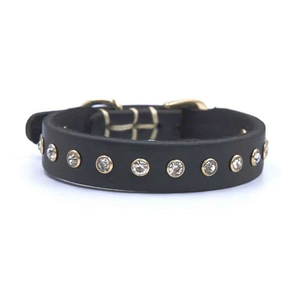 Lightweight Genuine Leather Cat Collars Bling Rhinestone Doggy Kitten Collar Small Puppies Collar Adjustable Leather Pet CollarL240725L240725