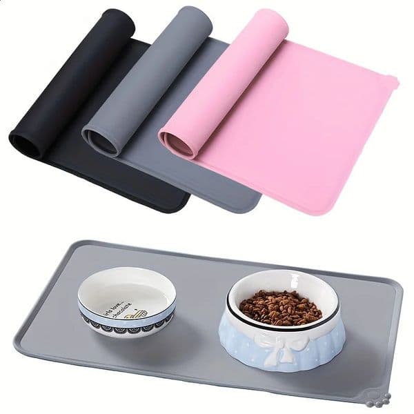Pet Bowl Food Mat Silicone Dog Cat Feeding NonStick Waterproof Pad Feeder Tray Water Cushion Placemat 240724