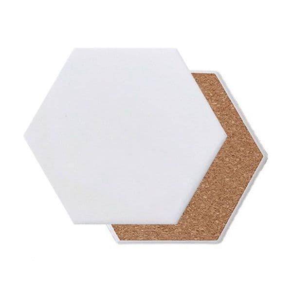 Sublimation Blank Absorbent Ceramic Coaster With Cork Backing Pads Mat Thermal Heat Transfer DIY Image Cup Coasters For Home Decoration ni561