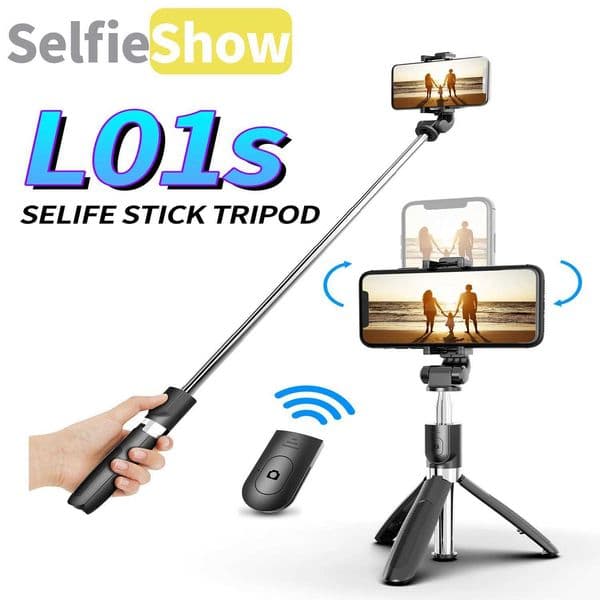 Selfieshow L01s Bluetooth Wireless Selfie Stick Mini Portable Tripod Plastic Alloy Cellphone Holder for Iphone Samsung HuaweiM240719