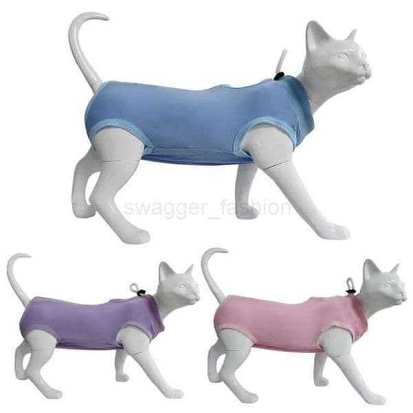 Sleeveless Breathable Health Recovery Teddy Clothing Cat Recovery Weaning Suit Breathable Elastic Vest Wound Protection ClothesB270726