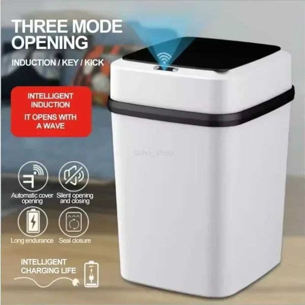 13L Smart Trash Can Automatic Sensor Dustbin Electric Waste Bin Waterproof Wastebasket For Kitchen Bathroom Recycling TrashB240726