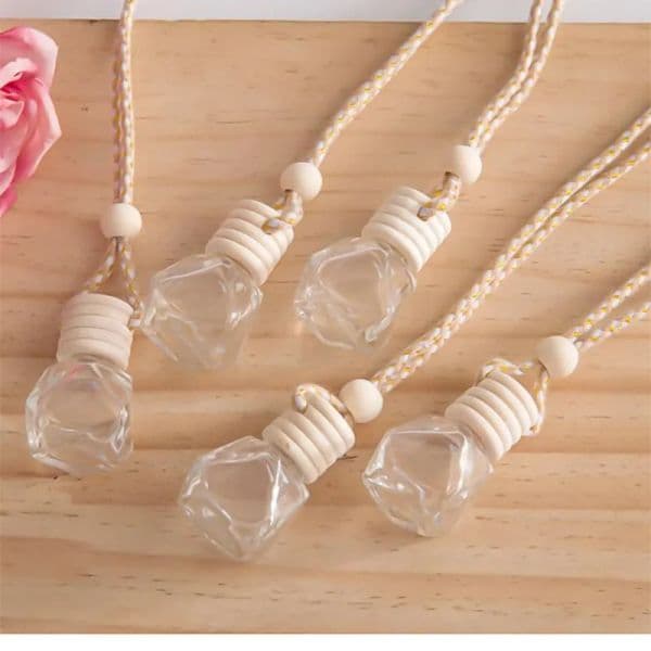 Car scent diffuser bottle auto pendant perfume ornament air freshener for essential oils diffuser fragrance empty glass pitcher LL