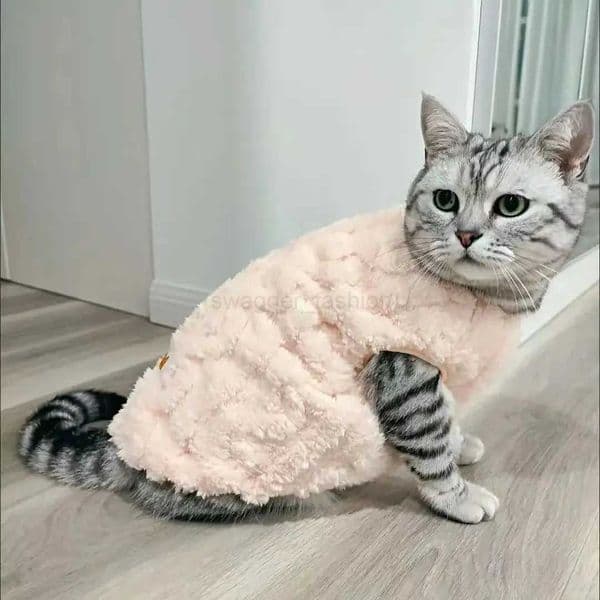 Autumn Winter Pet Cat Vest Jacket Windproof Cozy Fleece Kitten Print Clothes for Small Medium Cats Dogs Chihuahua Teddy ClothingB270726