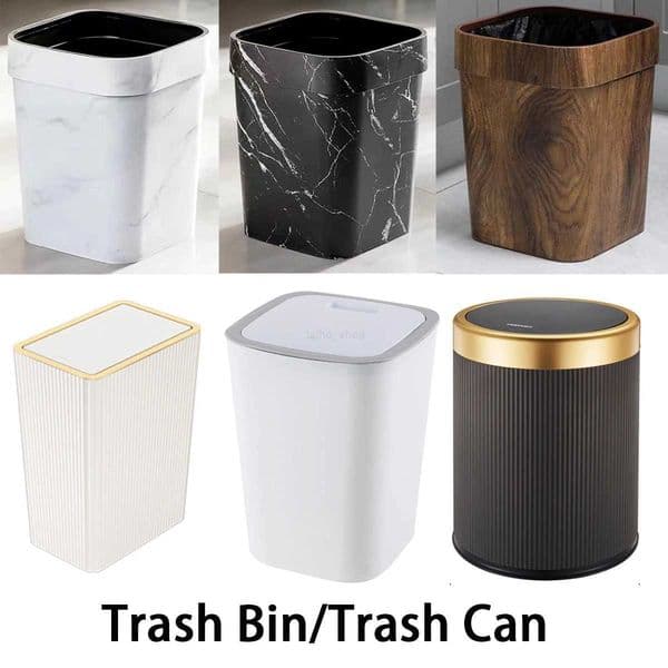 Multi Functional Trash Bin for Kitchen Bedroom Toilet Living Room Trash Can Paper Basket Garbage Bin Black and WhiteB240726
