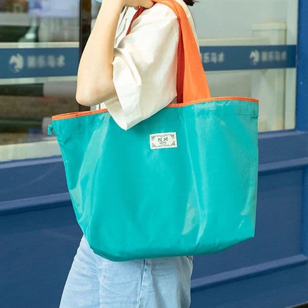 Large Capacity Reusable Drawstring Bag Nylon Foldable Grocery Bag Collapsible Shopping Bag Eco Large Polyester Beach Bag 240725