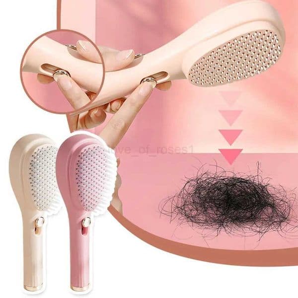 Telescopic Massage Comb Self Clean Brush Multifunctional One-Clicks Clean Hair Comb Scalps Massage Comb For DailyM240727