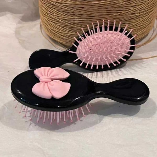 Handle Cartoon Air Comb Simple Scalp Massage Anti Static Pocket Hair Brush Girl Heart Blood Circulation Smoothly Bow Comb WomenCL240727