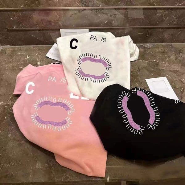 Womens Tshirt Womens Designer T Shirt Women Clothes France Trendy Clothing Two C Letter Womens Designer Clothing Graphic Print Round Neck Short Sleeve Tops S-4XL