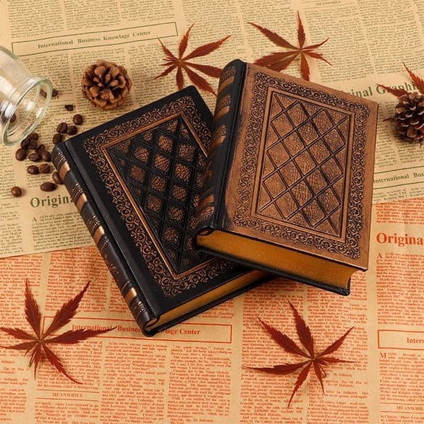 A5 Vintage Notebooks 176 SheetsBook Thicken Hardcover Notepads Diary Agenda Week Planner White Paper Office Students Supplies 240722