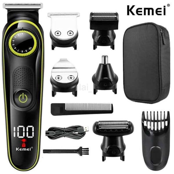 Kemei 696 Electric Hair Clipper Multifunctional Trimmer For Men Electric Shaver For Mens Razor Nose 5 In 1 Professional TrimmerY240729