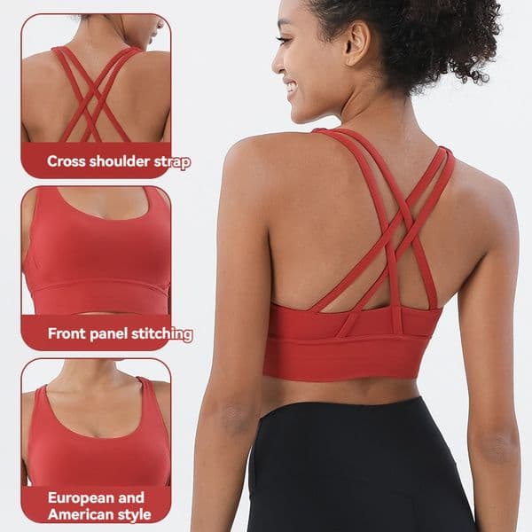 Crossover bra women yoga bra fitness shock proof women's sports bra collection outdoor running training quick drying breathable underwear s-xl designers sports bra