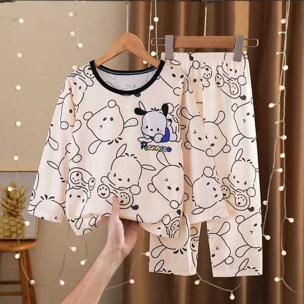 Lovely Pochacco Children Pajama Sets Soft Suitable Comfy Print Kids Nightwear Set Breathable Trendy Two Piece Set Autumn WinterXJ241116