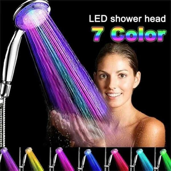 LED 7-color shower head automatic color changing LED shower light water-saving shower head bathroom accessoriesW240730