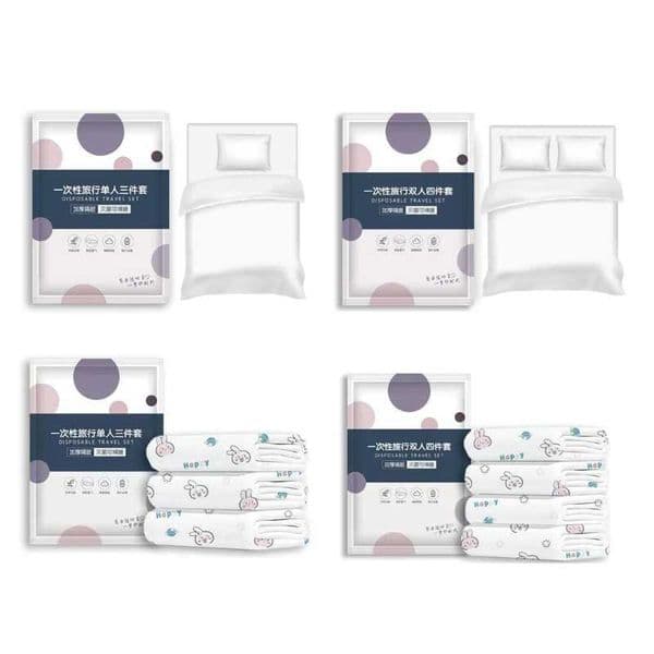 Travel Disposable Bedding Set Thickened Nonwoven Quilt Cover Bedding Hotel Bed Sheet Quilt Cover Pillowcase Sleepings Y240730