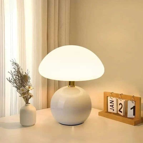 LED Mushroom Table Lamp Touch Dimming Desk Lamp Eye-Protection Wireless Night Light Coffee Restaurant Hotel Bedside Lamp Decor B 240802B240904