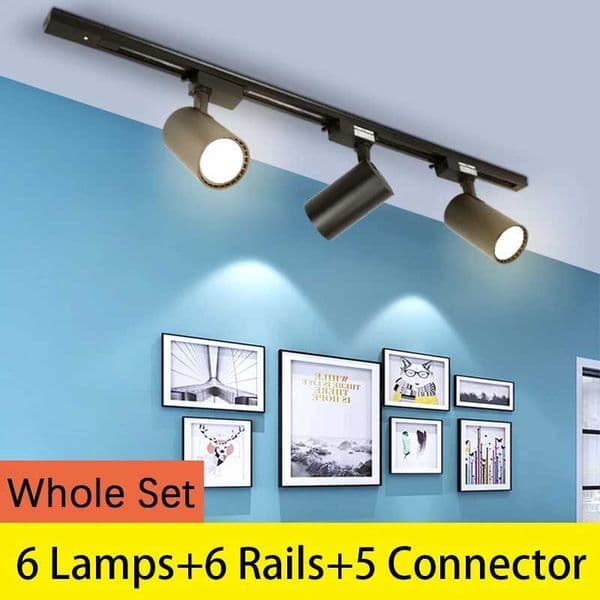 Whole Set Led Track Light Lamps 12/20/30/40W Track Lighting System Led Track Rail Spot Light for Clothing Store 1M 0.5M RailCL240730