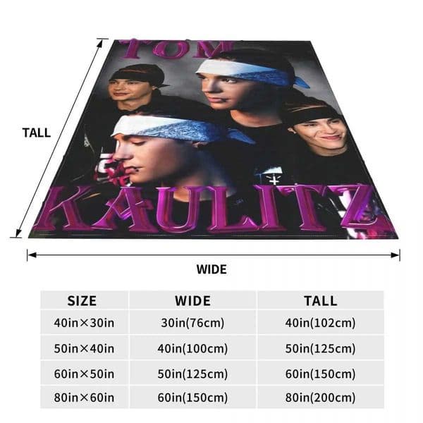 2026 Luxury Designer Relax Tokio Hotel Lover Merch Sofa cologne Decorative Tom Kaulitz Throw Blanket Lightweight Coral Fleece perfume Plush For Travel H Y240730