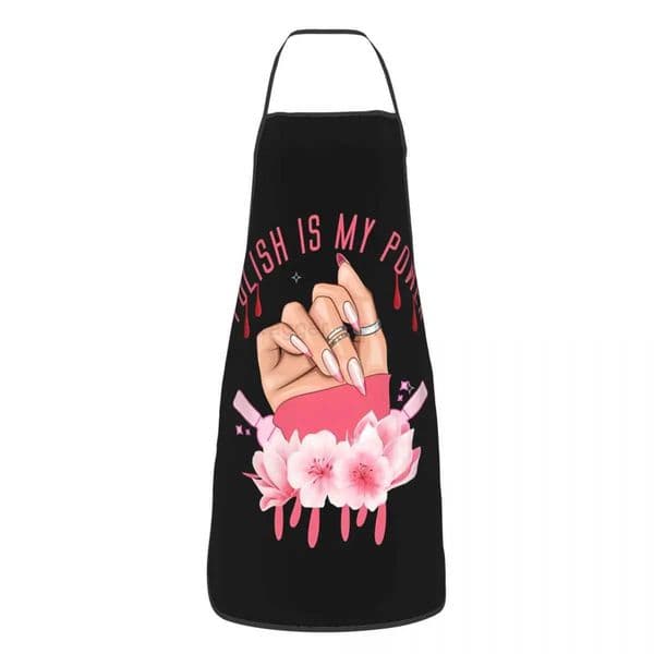 Custom Bib Nail Polish Is My Power Apron for Men Women Adult Chef Cooking Kitchen Nail Polish Tablier Cuisine PaintingXJ240731