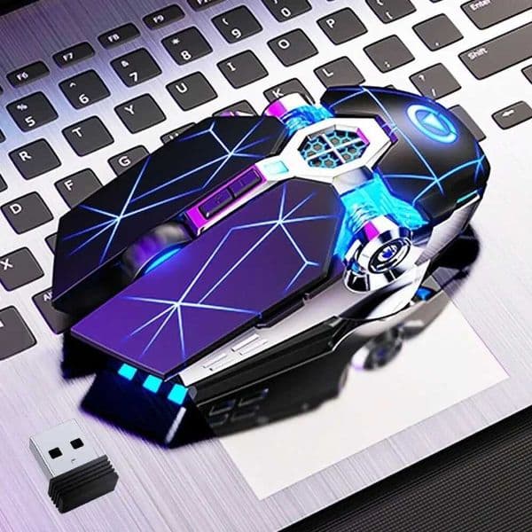 New Arrival Wireless Optical 2.4G USB Gaming Mouse 1600DPI 7 Color LED Backlit Rechargeable Silent Mice For PC Laptop T250225